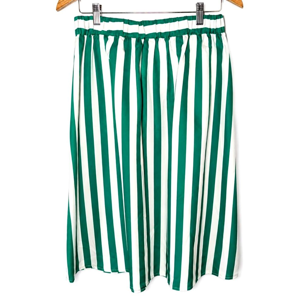 NWT Allegra K Striped Button Front Midi Skirt Small Cottagecore Preppy Classic - Picture 3 of 6